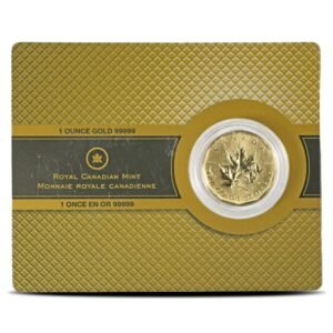 Buy 1 oz Canadian Gold Maple Leaf Coin .99999 Pure (Random Year, BU, w/ Assay)
