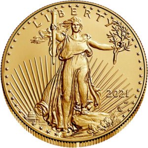 2021-W 1 oz Burnished American Gold Eagle Coin (Box + CoA, Type 2)