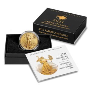 2021-W 1 oz Burnished American Gold Eagle Coin (Box + CoA, Type 2)