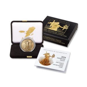 Buy 2024-W 1 oz Burnished American Gold Eagle Coin (Box + CoA)